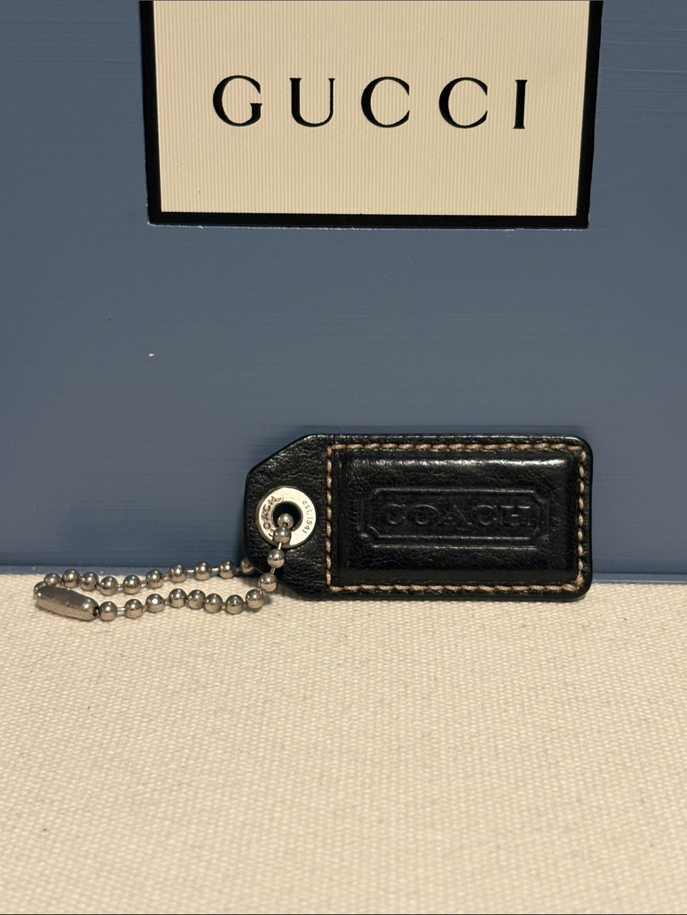 COACH Vintage Pebbled Leather Black Hang Tag